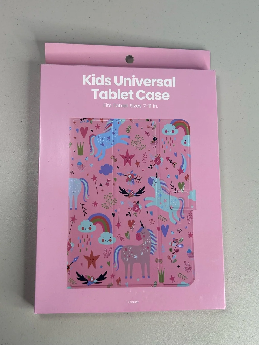 Kids Folding Folio Tablet Case Unicorn Rainbow Pink Multicolor